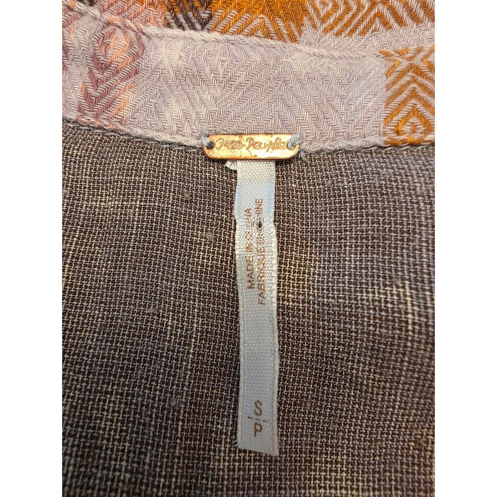 Free People Women's Plaid Flannel Button Down Top Pockets SZ Small Oversized - Picture 8 of 10